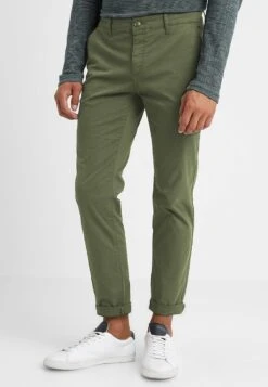 Pier One SLIM FIT CHINO - Chino - Dark Green