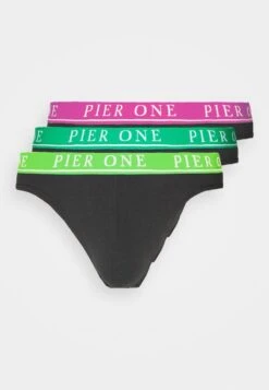 Pier One BRANDED WAISTBAND BRIEFS 3 PACK - Slip - Black -Pier One Store 68332279d8a640caac60267b6cd7c785