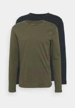 Pier One 2 PACK - Langarmshirt - Olive/dark Blue -Pier One Store 6a7de77a56f84556b3881a12d29e9a91