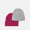 Pier One UNISEX 2 PACK - Mütze - Red/grey -Pier One Store 974eebccedc348d4971691706216c905