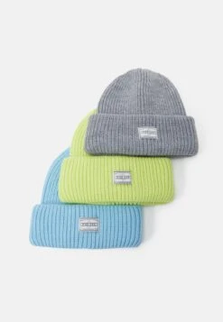 Pier One UNISEX 3 PACK - Mütze - Grey, Neon Green, Light Blue -Pier One Store a6d4d1e9448d49d29e1f261472915c8c 1