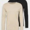 Pier One 2 PACK - Langarmshirt - Beige/black -Pier One Store d533123e775a492083ca7a6095e3993b