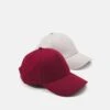 Pier One UNISEX 2 PACK - Cap - Light Grey/berry -Pier One Store dc135ddce2ca4d6ea4c07bf8c622a918