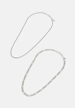 Pier One UNISEX 2 PACK - Halskette - Silver-coloured