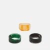 Pier One 3 PACK - Ring - Black/green/orange