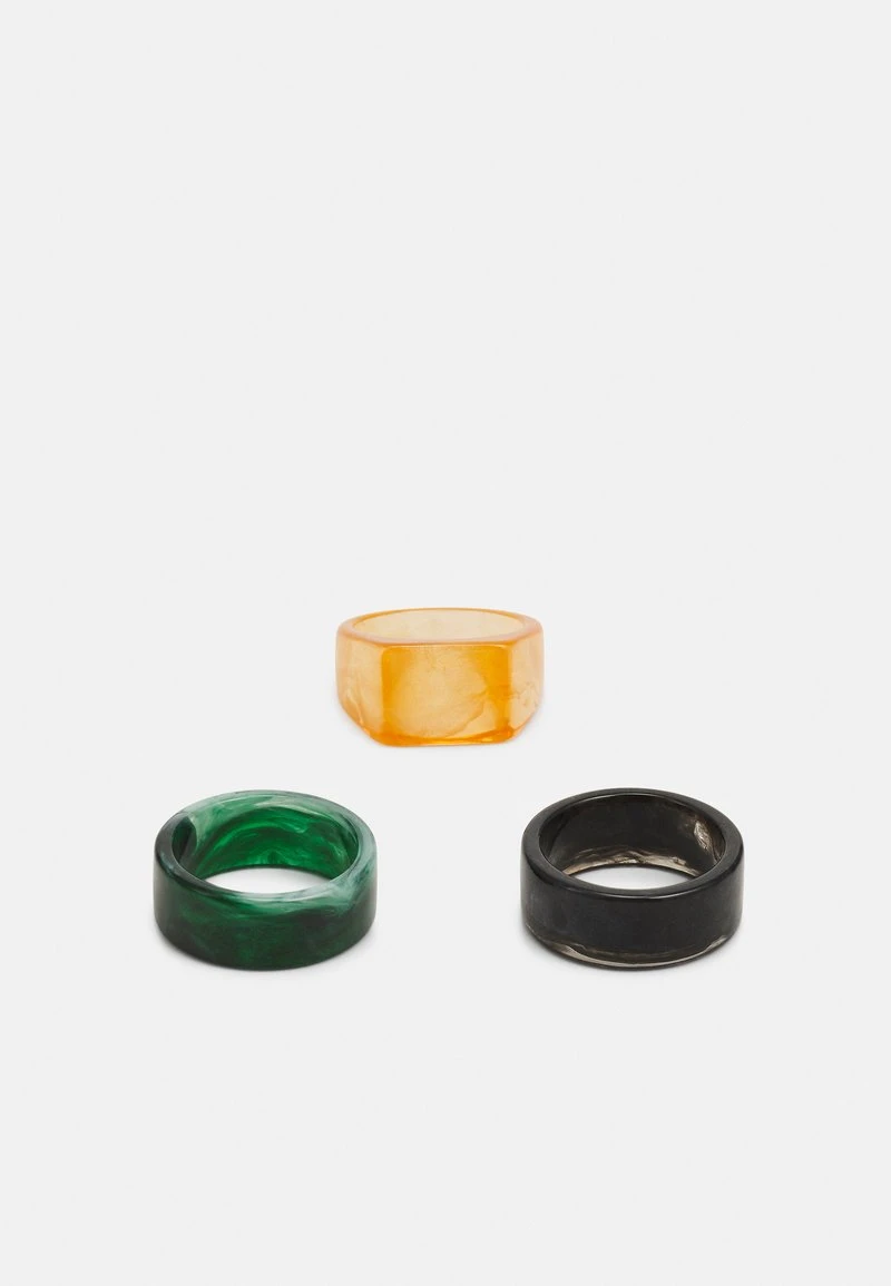 Pier One 3 PACK - Ring - Black/green/orange 3 Pier One 3 PACK - Ring - Black/green/orange