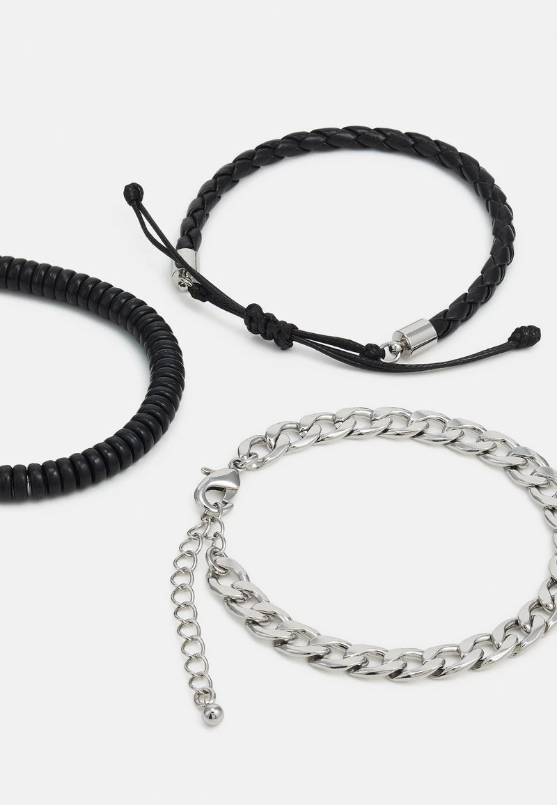 Pier One 5 PACK - Armband - Silver-coloured, Black 4 Pier One 5 PACK - Armband - Silver-coloured, Black – Bild 2